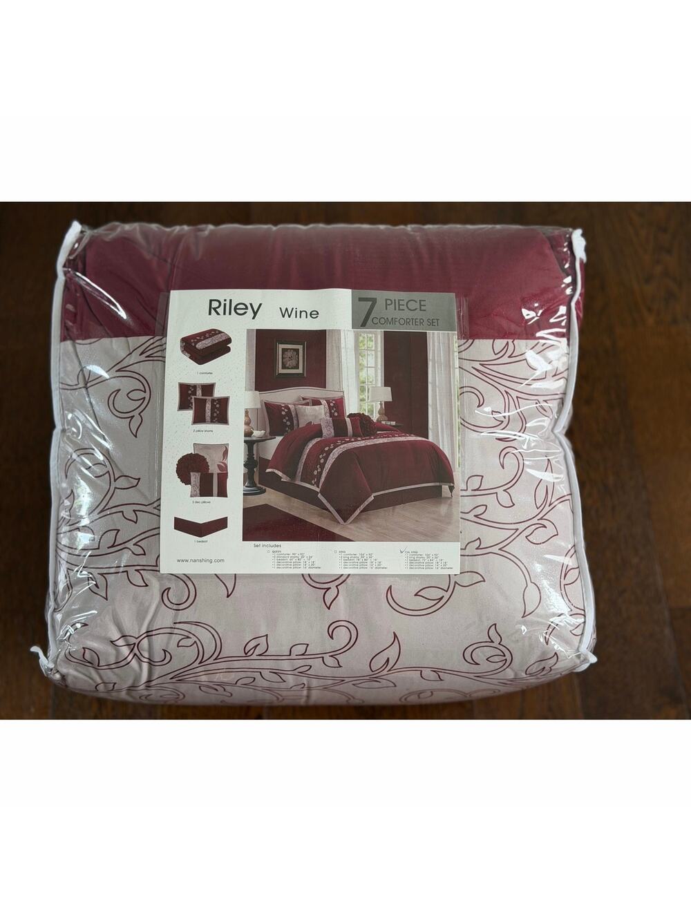 Nanshing Riley Wine 7pc Comforter Set